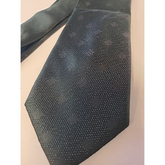 Michael Kors Silk Neck Tie Dark Forrest Green Textured Dots Classic Length 58" - Picture 2 of 6